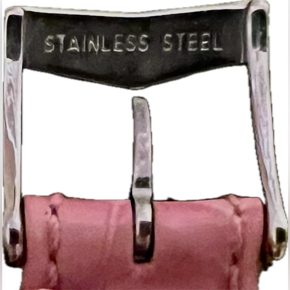 Michael Kors Pink Leather & Stainless Steel Silver Wrist Watch w/ Bling & Date - Picture 8 of 15